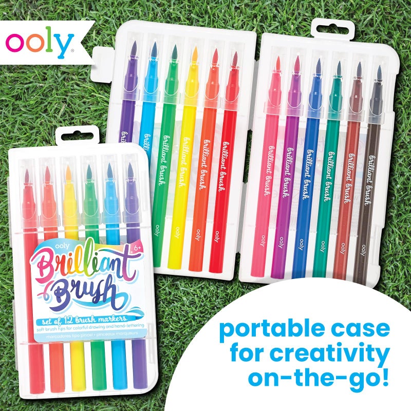 Ooly Brilliant Brush 12 Classic Colors, Calligraphy Pens for Writing & Hand Lettering, Dual Tip Pens for Beginners or Kids Includes 1 Brush & 1 Chisel Tip Pen - Image 5